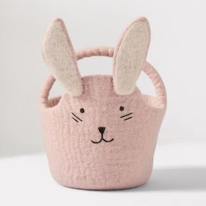 Pink Felt Bunny Easter Basket - West Elm Kids
